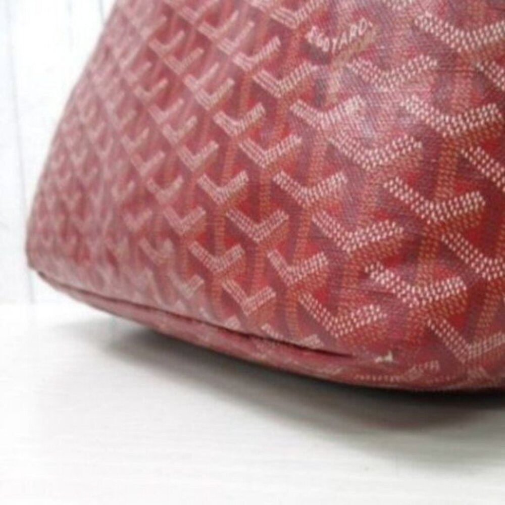 RARE Authentic Goyard Goyardine Saint Louis PM Red Shoulder Tote Bag & Pouch - Picture 13 of 16